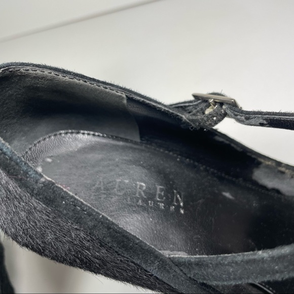 Lauren Ralph Lauren black cowhide black suede Mary Janes pumps Size 6 - Picture 7 of 10
